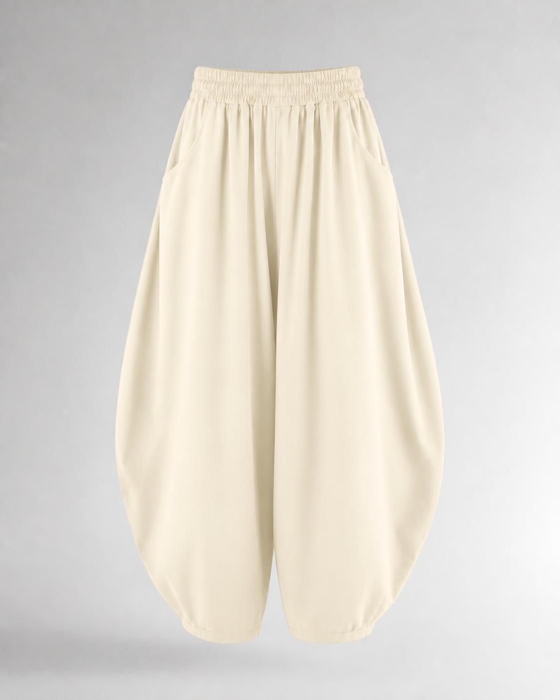 Pantalón Harem de Cintura Elástica · crudo · prenda frontal