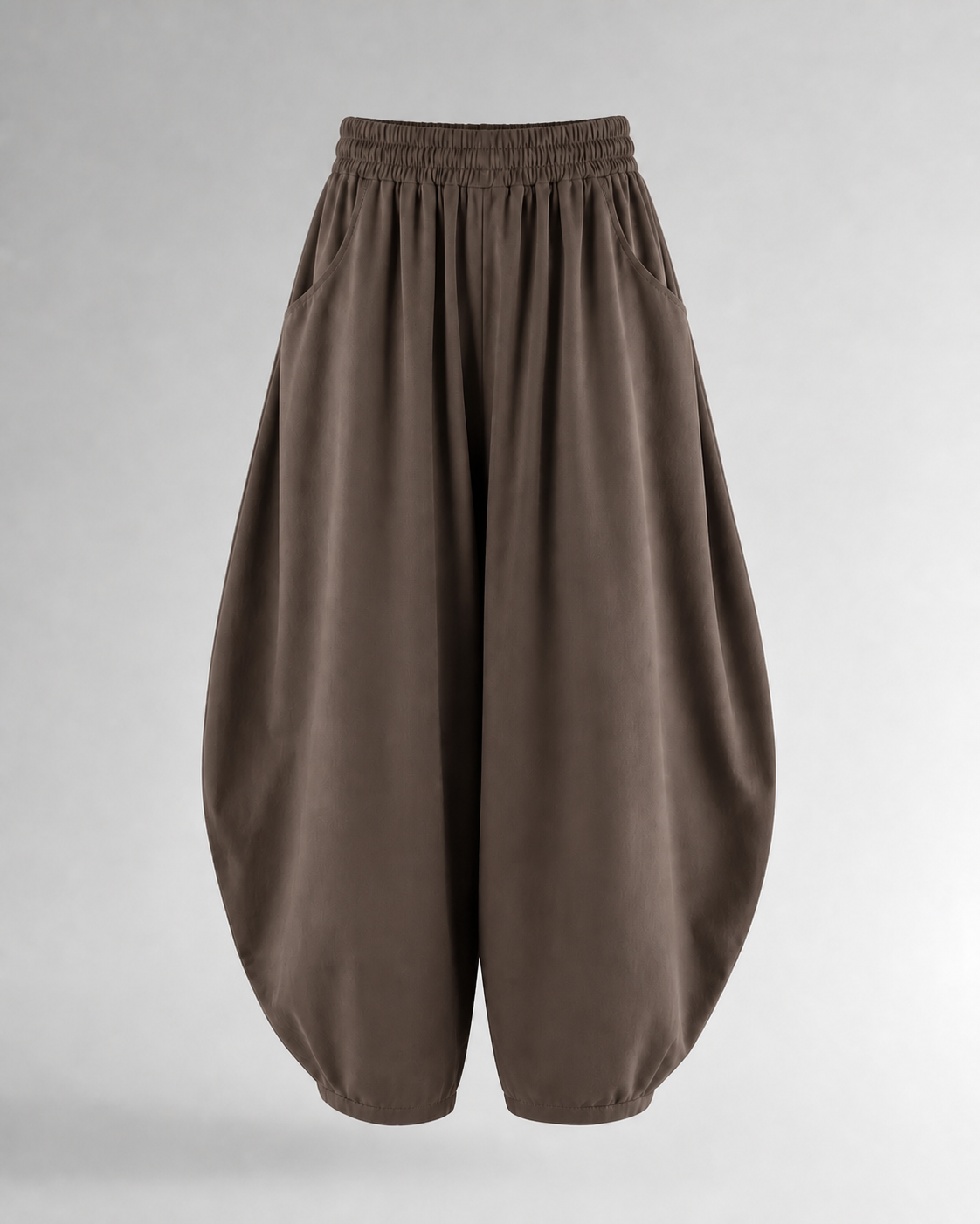 Pantalón Harem de Cintura Elástica · taupe · prenda frontal