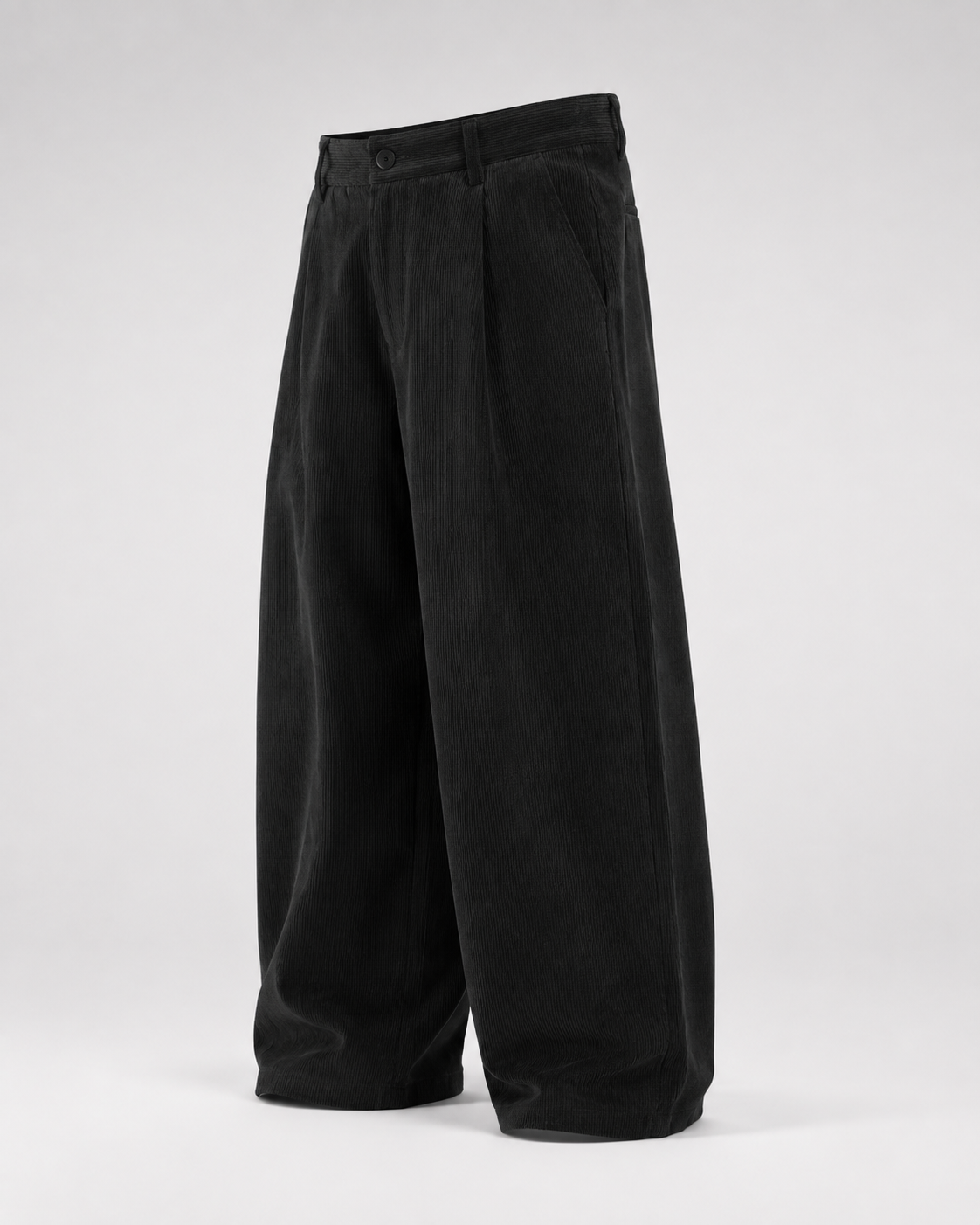 Pantalón wide leg de pana negro a 45 grados VRS STYLE
