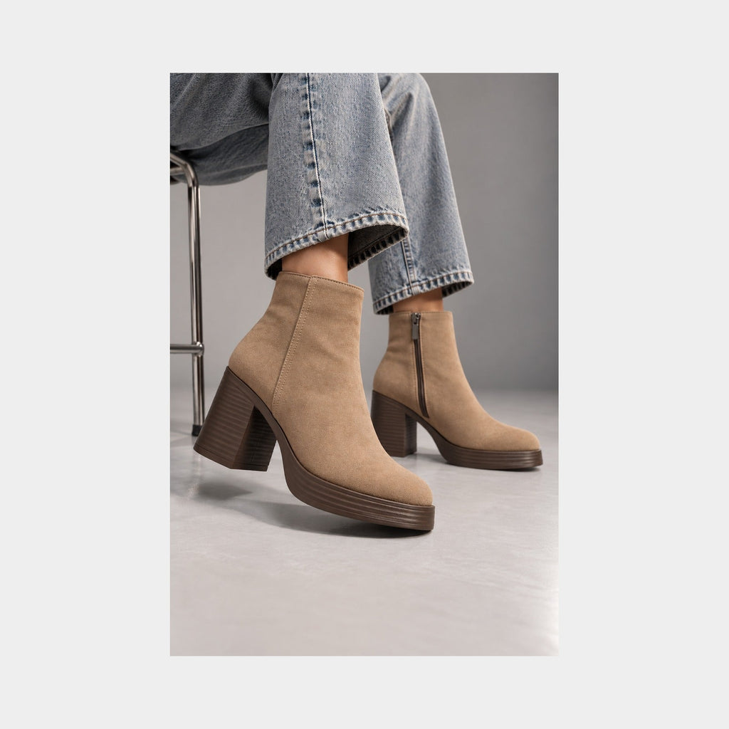Botines Portofino beige-modelo foto completa