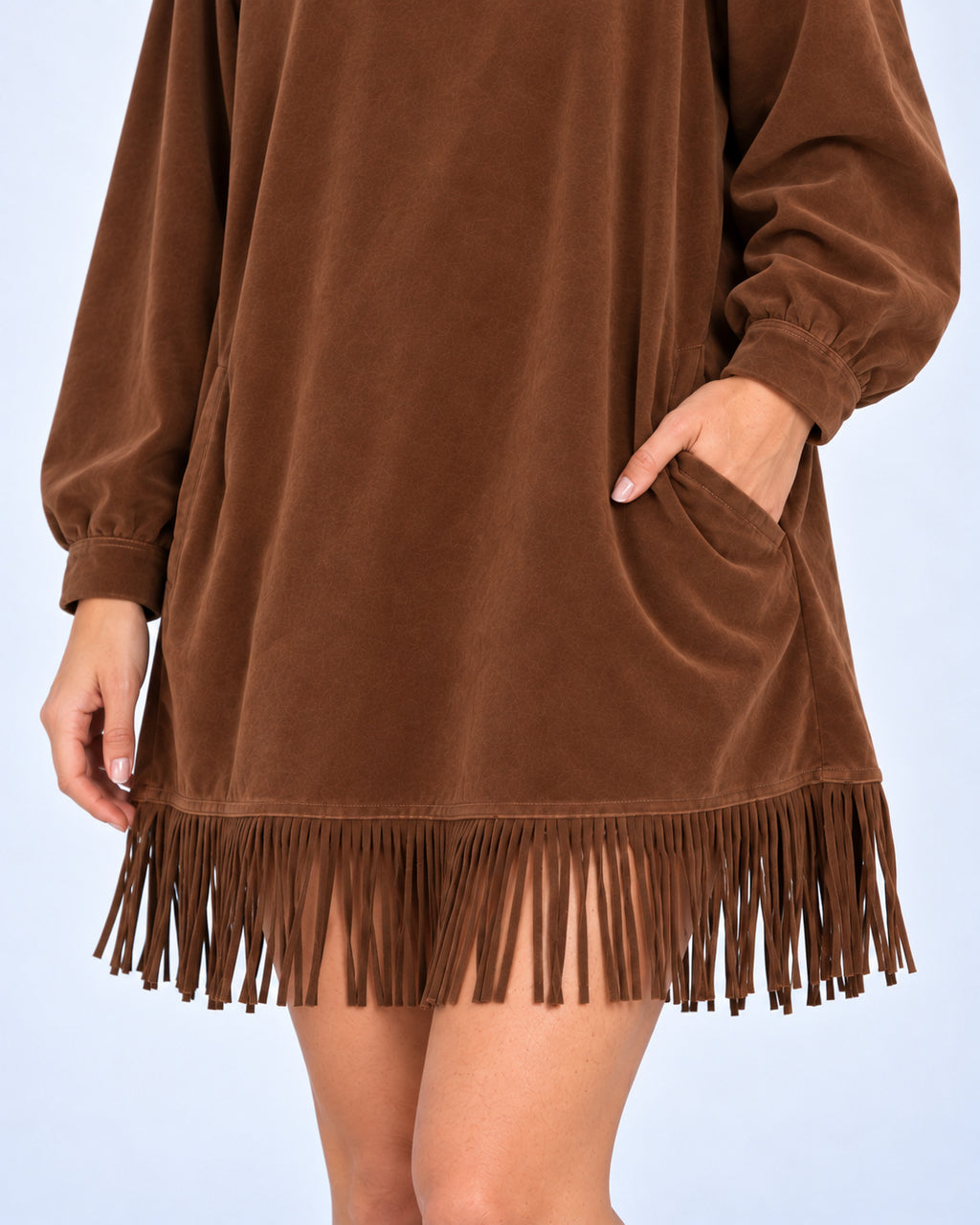 Vestido Siena Fringe - Marrón - vista 5