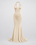 Vestido Sienna Halter beige — vista frontal