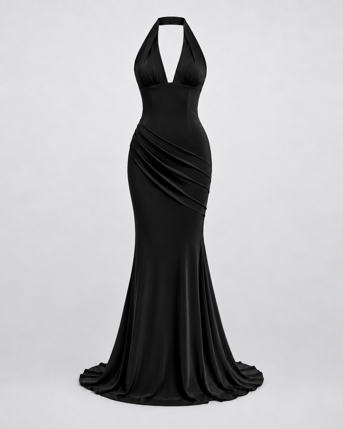 Vestido Sienna Halter negro — vista frontal